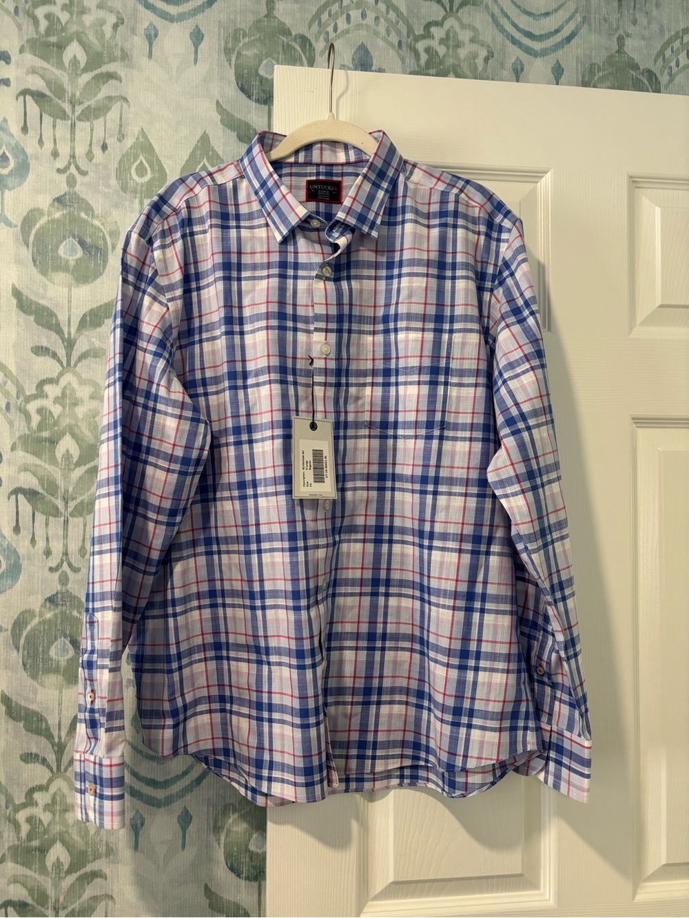 UNTUCKit Men's Blue, White and and Red Plaid NWT - 4th of July!!
